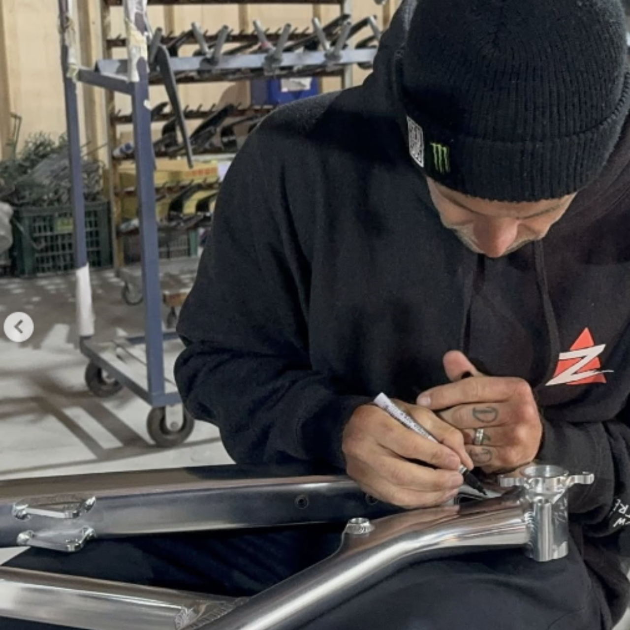 Cam Zink signing a Zink Bikes Vacay Frame